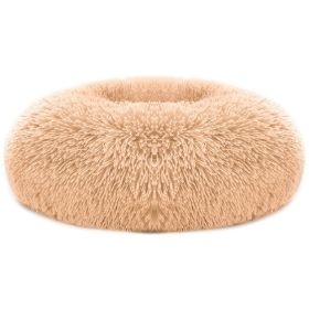 Pet Dog Bed Soft Warm Fleece Puppy Cat Bed Dog Cozy Nest Sofa Bed Cushion M Size (Color: BROWN, size: M)