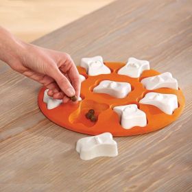 Pet Puzzle Treat Toy Interactive Food Dispenser Toy Slow Feeder Iq Game Dog Smart Training Toy (Color: ORANGE)