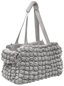 Pet Life 'Bubble Vogue' Ultra-Plush Fashion Designer Pet Carrier (Color: GREY)