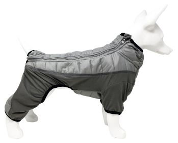 Pet Life 'Aura-Vent' Lightweight 4-Season Stretch and Quick-Dry Full Body Dog Jacket (Color: GREY, size: small)