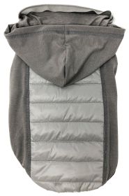 Pet Life 'Apex' Lightweight Hybrid 4-Season Stretch and Quick-Dry Dog Coat w/ Pop out Hood (Color: GREY, size: X-Large)